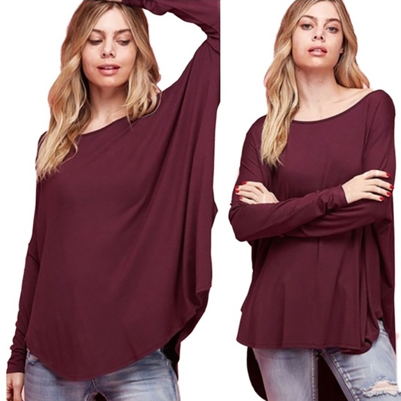 Kala Vella Tops - SOFT LIGHTWEIGHT TUNIC TOP IN PLUM